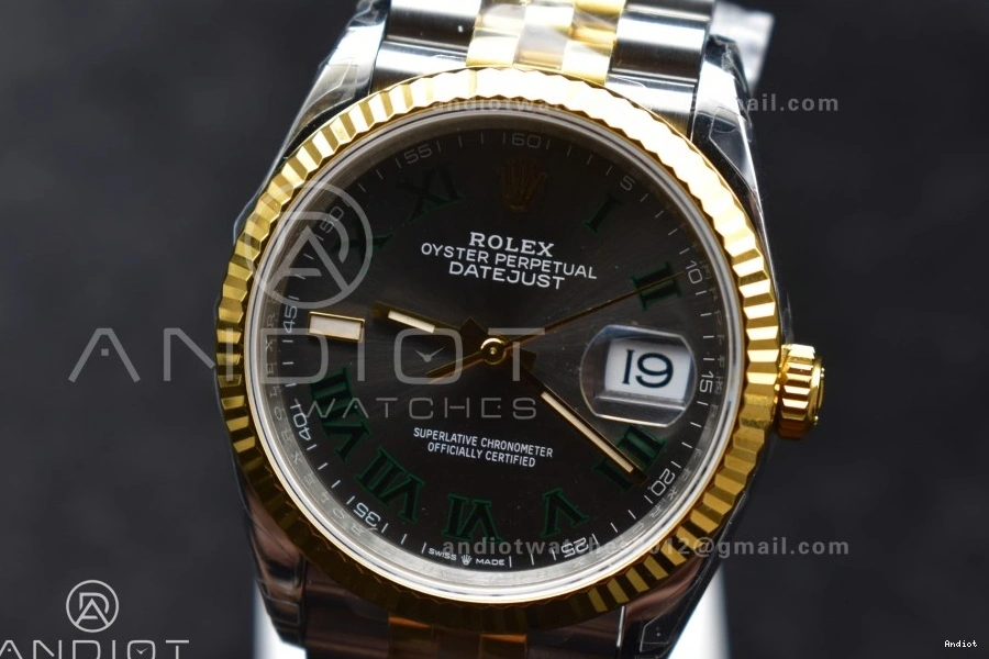 SS Green 126231 904L Roman Dial on Marker VS3235 Bracelet RG VSF 36 Jubilee Gray Steel Best Edition DateJust 1:1 0303